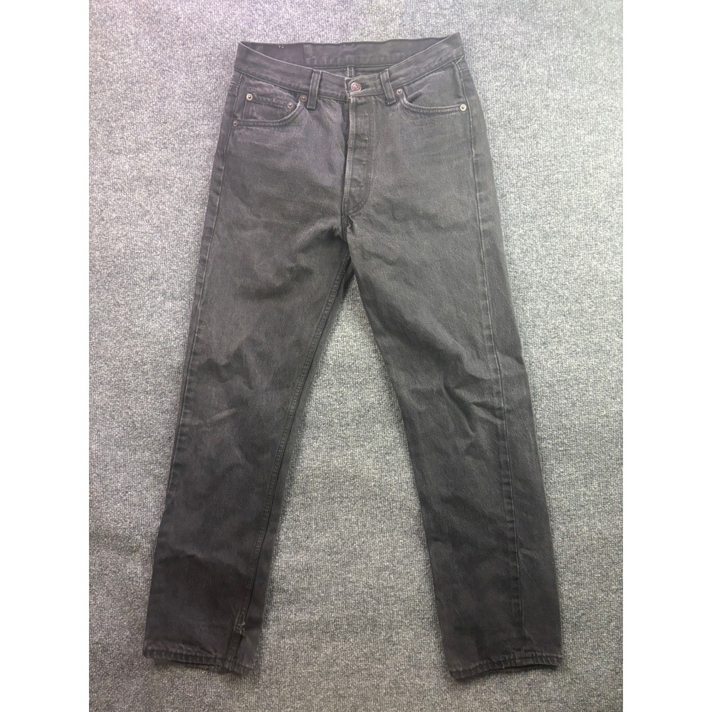 Levi's 501 Button Fly Jeans Mens 30x30 Black Straight Leg Made in USA Vintage